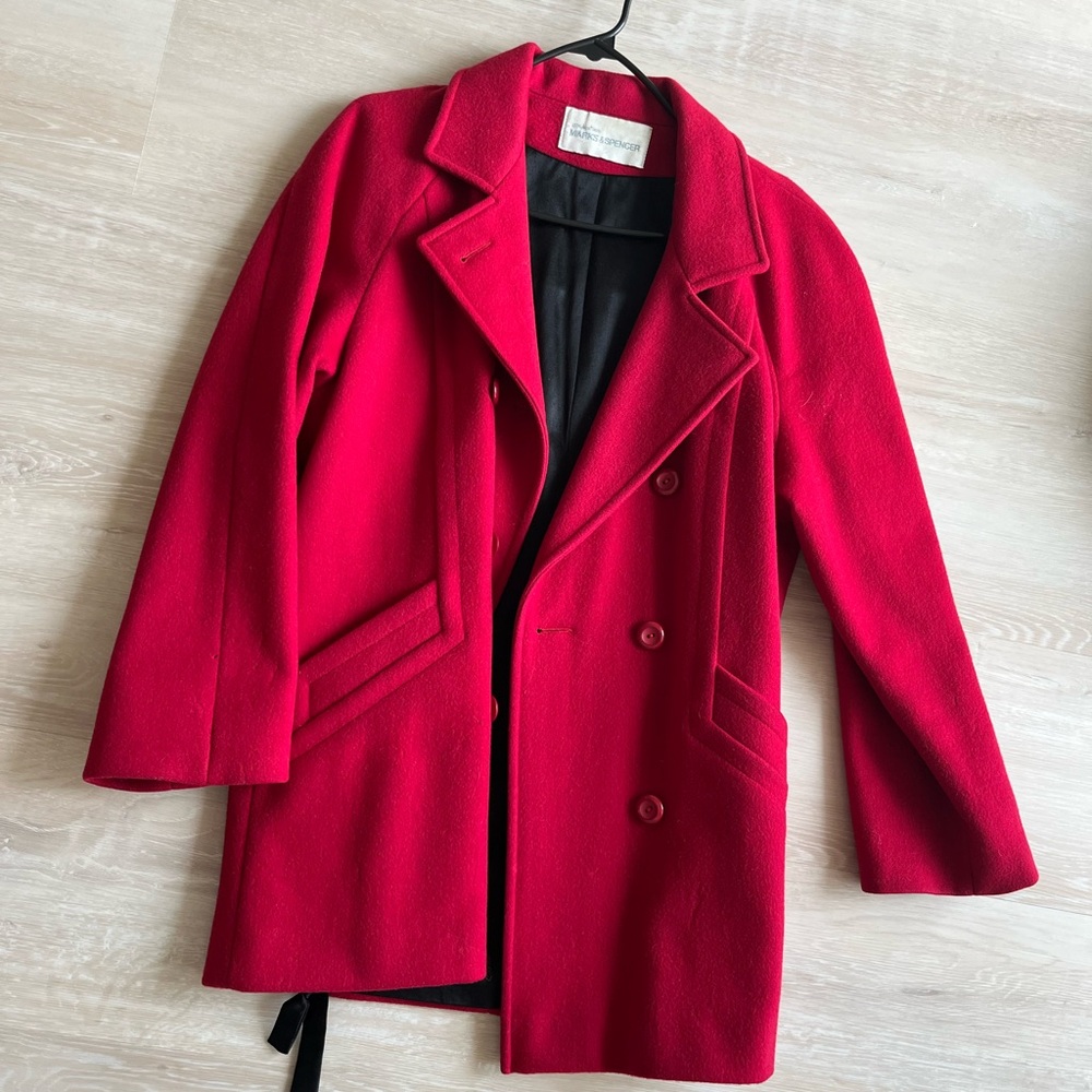 Marks & Spencer Vibrant Red Pea Coat